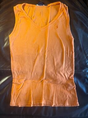 Ralph Lauren Sport Orange V-Neck Sleeveless Knit Tank